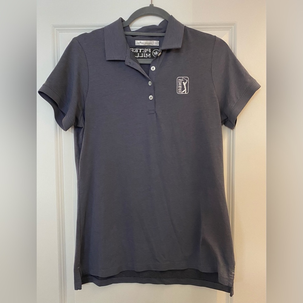 Peter Millar Polo Shirt - PGA Tour Limited Edition - Gray - Sz M - Like New